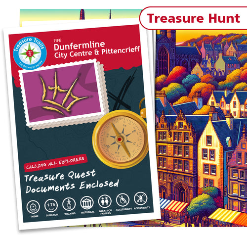 Treasure Hunt in Dunfermline - Solve Clues & Explore