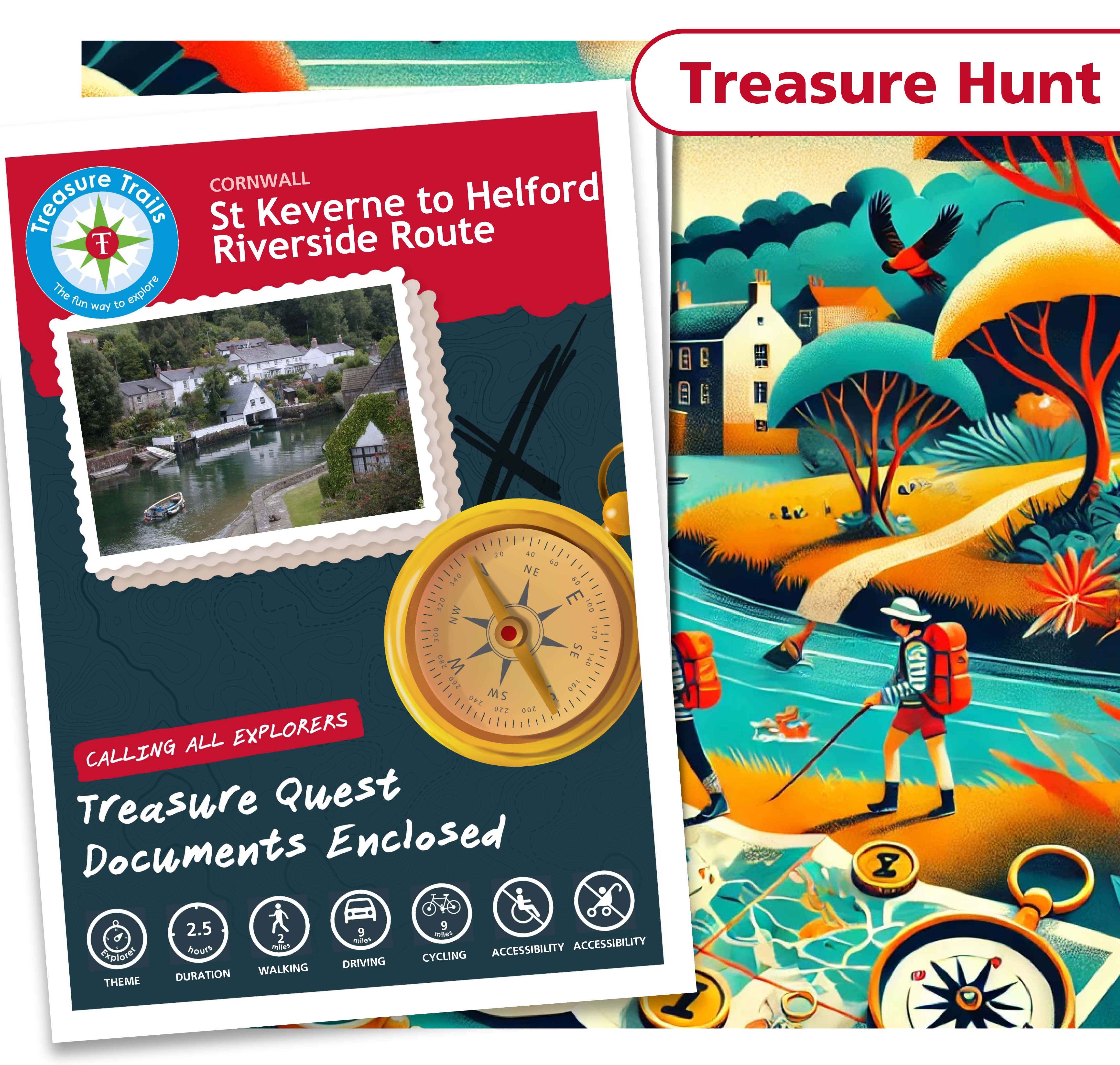 Treasure Hunt in St Keverne & Helford - Solve Clues & Explore