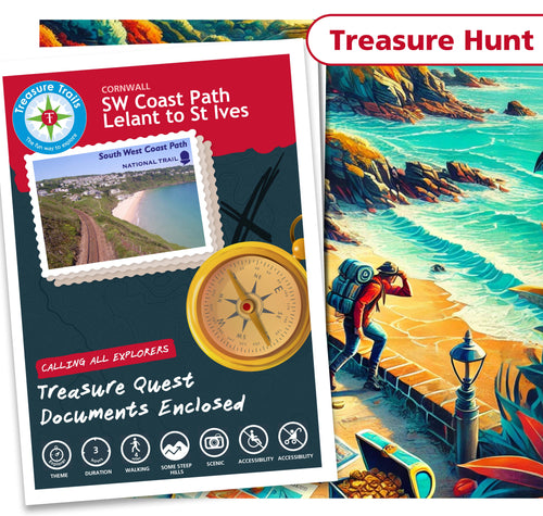 Treasure Hunt in Southwest Coast Path - Lelant to St Ives - Solve Clues & Explore